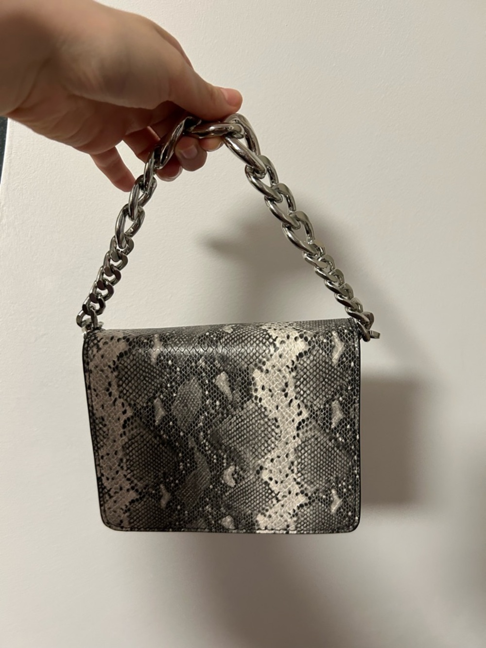 TOPSHOP Snake Printed Handle/Shoulder Bag